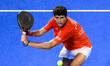 Arturo Coello of Spain competes against Alejandro Galan of Spain and Federico Chingotto of...