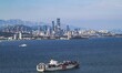 A container ship carrying containers departs from the Qianwan Container Terminal of Qingda...