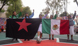 Members of the Otomi indigenous community participate in the ''Anti-World Cup'' rally in M...