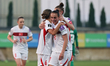Selen Altunkulak of Turkiye celebrates scoring the third goal with Ilayda Civelek during t...
