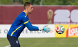 Martin ZLOMISLIC #22 of the Bosnia and Herzegovina national football team warms up during...