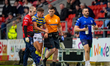 Zack Gardner of Warrington leaves the field with an injury during the Betfred Super League...