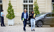 French leftist party La France Insoumise (LFI) MPs Manuel Bompard and Marianne Maximi arri...