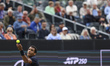' S-HERTOGENBOSCH, NETHERLANDS: Félix Auger Aliassime of Canada in action at the tennis ga...