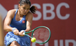 Emma Raducanu of Great Britain competes during her Round of 16 match at The HSBC Champions...