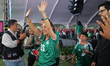 Mexico's President Claudia Sheinbaum Pardo watches the FIFA World Cup opening match betwee...