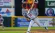 Jonathan Santucci of the Binghamton Rumble Ponies delivers a pitch during a Minor League B...