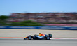 Arvid Linbland of Racing Bulls drives in the paddock during qualifying for the Barcelona -...