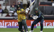 Chloe Tryon of South Africa bats during the ICC Women's T20 Cricket World Cup Group 1 matc...