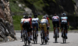 Riders climb the Col du Tourmalet during Stage 2 of the Tour Feminin International des Pyr...
