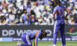 Shreyanka Patil of India is injured after being struck by the ball during the ICC Women's...