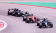 George Russelli and Kimi Antonelli of Mercedes-AMG PETRONAS Formula One Team, and Lewis Ha...
