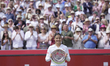 Emma Raducanu of Great Britain during the trophy presentation at The HSBC Championships 20...