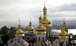The Dormition Cathedral of the Kyiv Pechersk Lavra shows damage after a fire on the roof i...