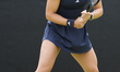Yuliia Starodubtseva of Ukraine competes during her Round of 32 match at the 2026 Lexus No...