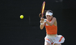 Himeno Sakatsume of Japan competes during her Round of 32 match at the 2026 Lexus Nottingh...
