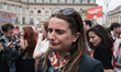 National secretary of the French green party Les Ecologistes, Marine Tondelier, joins prot...