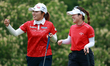 Midland, MI - JUNE 14:  Ayaka Furue(left) and Yuna Nishimura (right) of Japan celebrates o...