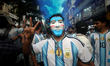 Argentina supporters march from Shahbagh to Rabindra Sarobar in Dhaka, Bangladesh, on June...