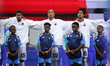 Cape Verde players sing the national anthem before the FIFA World Cup Group H match betwee...