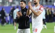 Saad Alrousan #19 of Jordan applauds fans after the team's 1-3 defeat in the FIFA World Cu...