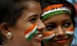 Members of the Vandemataram (a social organization) groups dressed and paints themselves i...