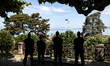 Police patrols streets and harbour during day 3 of the G7 summit in  Evian, France, on Jun...