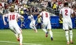 Harry Kane of England celebrates his goal during the 2026 World Cup at AT&T Stadium in Dal...