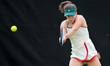 Maia Lumsden competes during the quarterfinal doubles match at the 2026 Lexus Nottingham O...