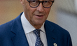 German Chancellor Friedrich Merz speaks to the media as he arrives at a European Union lea...