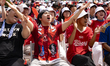 Hundreds of South Korean football fans gather at KIS Square in front of Korea Investment &...