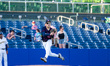 Jose Almeida of Team Mexico throws the ball during an MLB Draft League baseball game at Tr...
