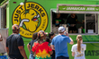 Visitors are seen at a food truck during the 2026 Juneteenth Jubilee at the National Under...