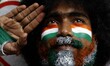 A man dressed himself in tricolour he salutes to the national flag as he attains the state...