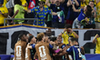 Matheus Cunha of Brazil celebrates scoring his team's second goal during the FIFA World Cu...