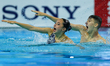 Aldiyar Ramazanov and Yasmina Islamova of Kazakhstan compete in a mixed duet routine on da...