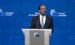 Cypriot President Nikos Christodoulides attends a press conference at the end of the Europ...