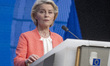 European Commission President Ursula von der Leyen attends a press conference at the end o...