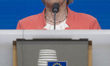 European Commission President Ursula von der Leyen attends a press conference at the end o...