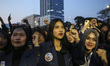 University students stage a protest against government policies, demanding lower fuel pric...