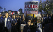University students stage a protest against government policies, demanding lower fuel pric...