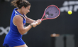 Emma Navarro competes during the semi-final singles match at the 2026 Lexus Nottingham Ope...