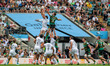 Exeter Chiefs win a line-out during the Gallagher Premiership Final match between Northamp...