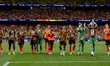Dutch players celebrate the Netherlands' 5-1 victory at the 2026 World Cup at NRG Stadium...