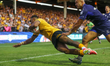 Jason Qare Qare scores a try during the BetFred Super League match between Castleford Tige...