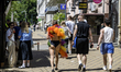 Participants of the annual KyivPride march take part in a march in central Kyiv, Ukraine,...