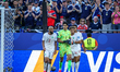 Yassine Bounou, Noussair Mazraoui, Neil El Aynaoui, and Chadi Riad of Morocco during the F...