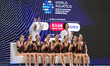Team Japan competes in the Team Acrobatic Final during the World Aquatics Artistic Swimmin...