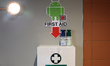 First Aid sign with Android image is seen at the new Google office in Krakow, Poland on Ju...