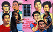 Football enthusiasts practice ball skills beside a wall with graffiti depicting Pele, Dieg...